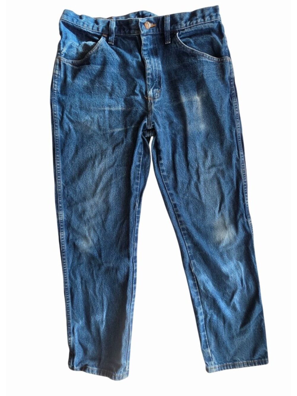 Rustler Men's Jeans 35x30 Blue Faded Wash Straight Leg 100% Cotton Denim Mexico